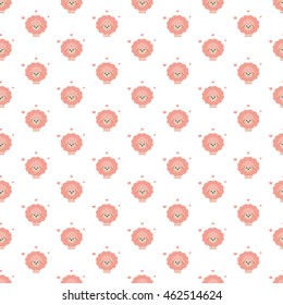Pink sheep. Pattern. Seamless vector illustration. Flat design style. 
