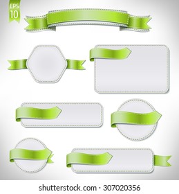 pink sheets for the text with seams. solated On White Background. Vector Illustration.