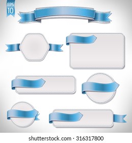 pink sheets for the text with seams. solated On White Background. Vector Illustration.