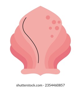 diseño de cáscara rosa sobre blanco