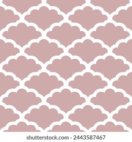Pink shells japanese seamless pattern