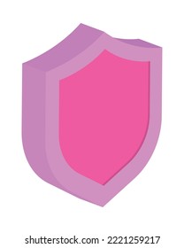 pink shield icon on white background