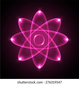 Pink Shining Atom Scheme Vector Illustration Stock Vector (Royalty Free ...