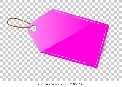 Pink Shining Blank Tag, at Transparent Effect Background
