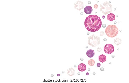 Pink shining diamonds vector background 