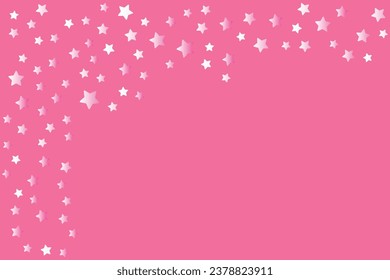 Pink shining stars scattered pink background free space your text design Wonderful blank greeting card poster banner Wedding birthday mother's day women's day Cute template Shimmering surface Glitter