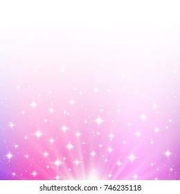 Pink shiny background with starry lights
