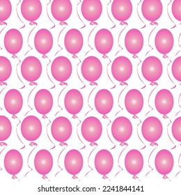 PINK SHINY BALLOONS SEAMLESS VECTOR PATTERN