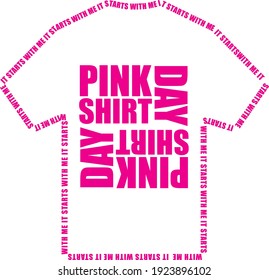 Pink shirt day - it starts with me tshirt graphic