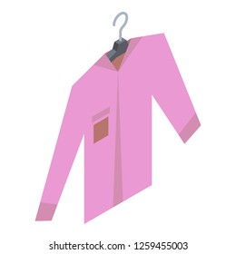 Pink shirt on hanger icon. Isometric of pink shirt on hanger vector icon for web design isolated on white background