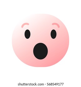 pink shocked emoticon , emoji surprised, smiley - vector illustration

