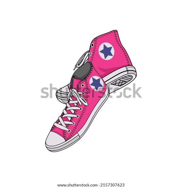 Pink Shoes Vector\
Arts, Converse Shoes,\
Icon