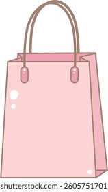 Pink Shopping Bag. Cute and Simple Style.