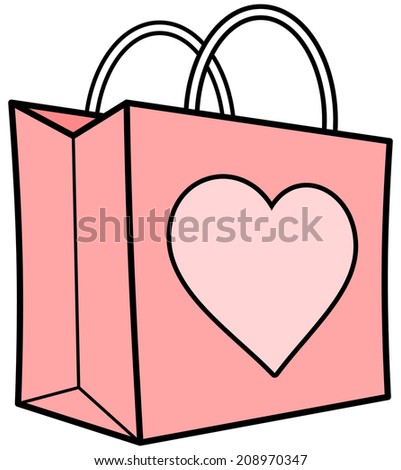 Pink Shopping Bag with Heart