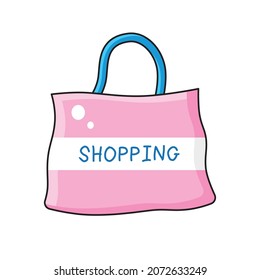 Pink shopping bag isolated vector