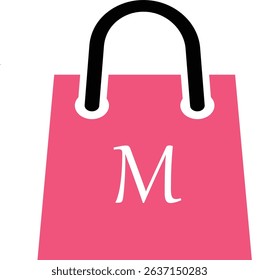 Pink shopping bag with the letter