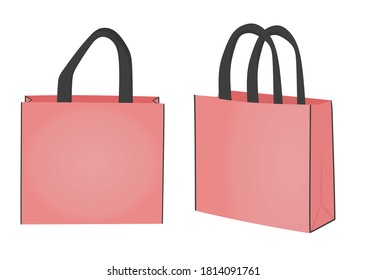 Pink shopping bag. vector illustration