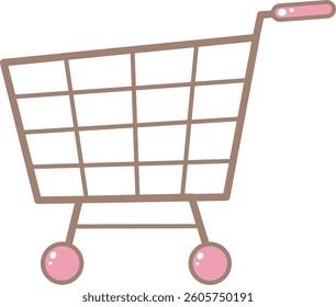 Pink Shopping Chart. Cute and Simple Style.