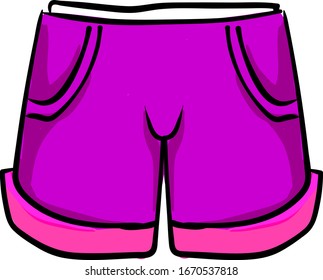 Pink shorts, illustration, vector on white background.