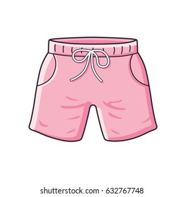 Pink shorts isolated.