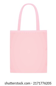 Pink shoulder shopping bag. vector illustration