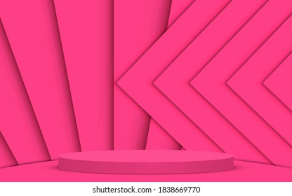 pink showcase podium in the pink room