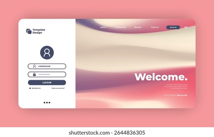 Pink Sign In or Sign Out Form Web Design – Elegant Abstract Business Banner and Creative Interface Elements