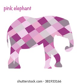 Pink silhouette of an elephant