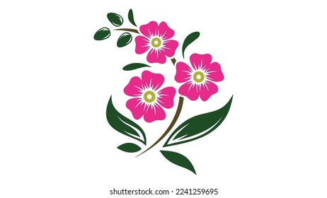 Pink Silhouette Of Flowers  Vector Illustration  Royalty Free SVG, Cliparts, Vectors, And Stock Illustration.