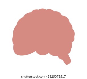 Pink silhouette of human brain.