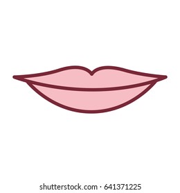 pink silhouette of sensual lips vector illustration