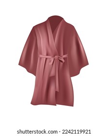 Pink silk bathrobe. vector illustration