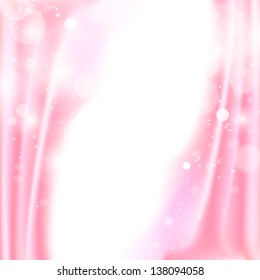 Pink silk curtain