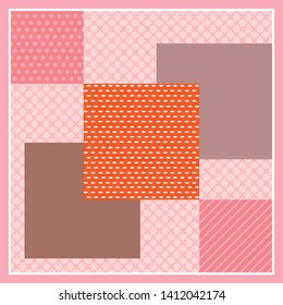 pink silk scarf with ornament pattern design