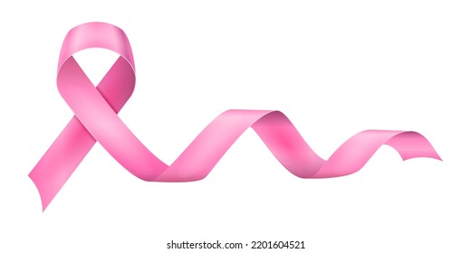 pink silk shiny ribbon in support of breast cancer disease vector illustration isolated on white background