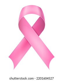 pink silk shiny ribbon in support of breast cancer disease vector illustration isolated on white background