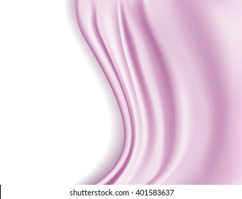 pink silky waves on white background