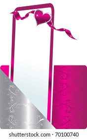 pink and silver greeting card