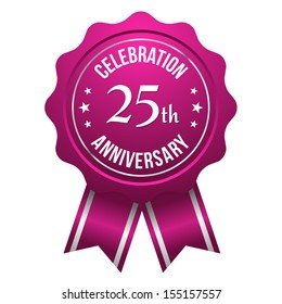 Pink silver twenty-five year anniversary badge