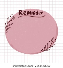 pink simple blank reminder circle