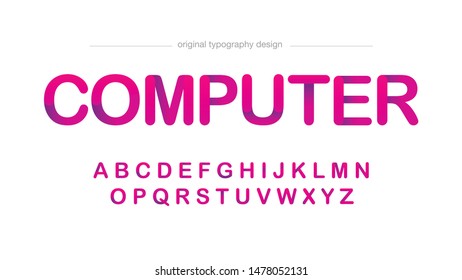 Pink Simple Gradient Modern Shape Typography Artistic Font