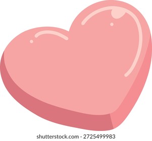 Pink Simple Heart Candy Illustration