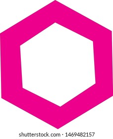 Pink simple hexagonal in white background