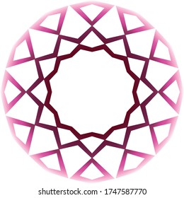 Icono de Mandala simple rosa sobre fondo blanco