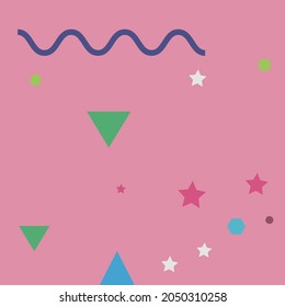 Pink Simple Red Modern Style Simple Hipster Art. Colorful Yellow Green Modern Art Pattern. Multicolor Purple Orange Digital Geometrical Modern Design. Blue Grey Violet Vector Design Pic.