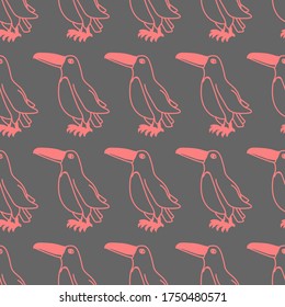 Tocadores simples de color rosa sobre el patrón sin fisuras del vector gris para la decoración, papel de envoltura, textil.