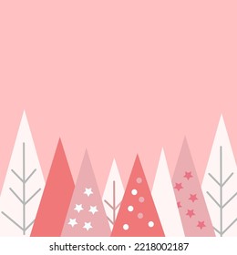 Pink simple winter background vector illustration.
