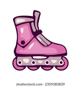 pink skate pop art equipment icon isolated