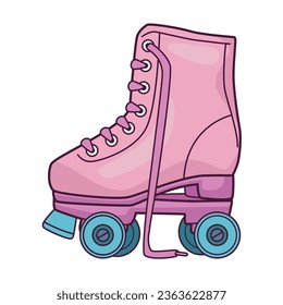 pink skate pop art equipment icon isolated