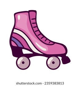 pink skate pop art icon isolated